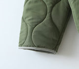 Wind Diamond Lattice Cotton Coat – Oversized & Chic