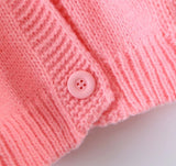 Two-Color Cute Strawberry V-Neck Sweater Cardigan