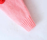 Two-Color Cute Strawberry V-Neck Sweater Cardigan