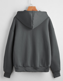 Sweat à capuche zippé à manches longues et doublure polaire de couleur unie