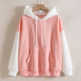 Sweat à capuche épais doublé polaire de couleur assortie