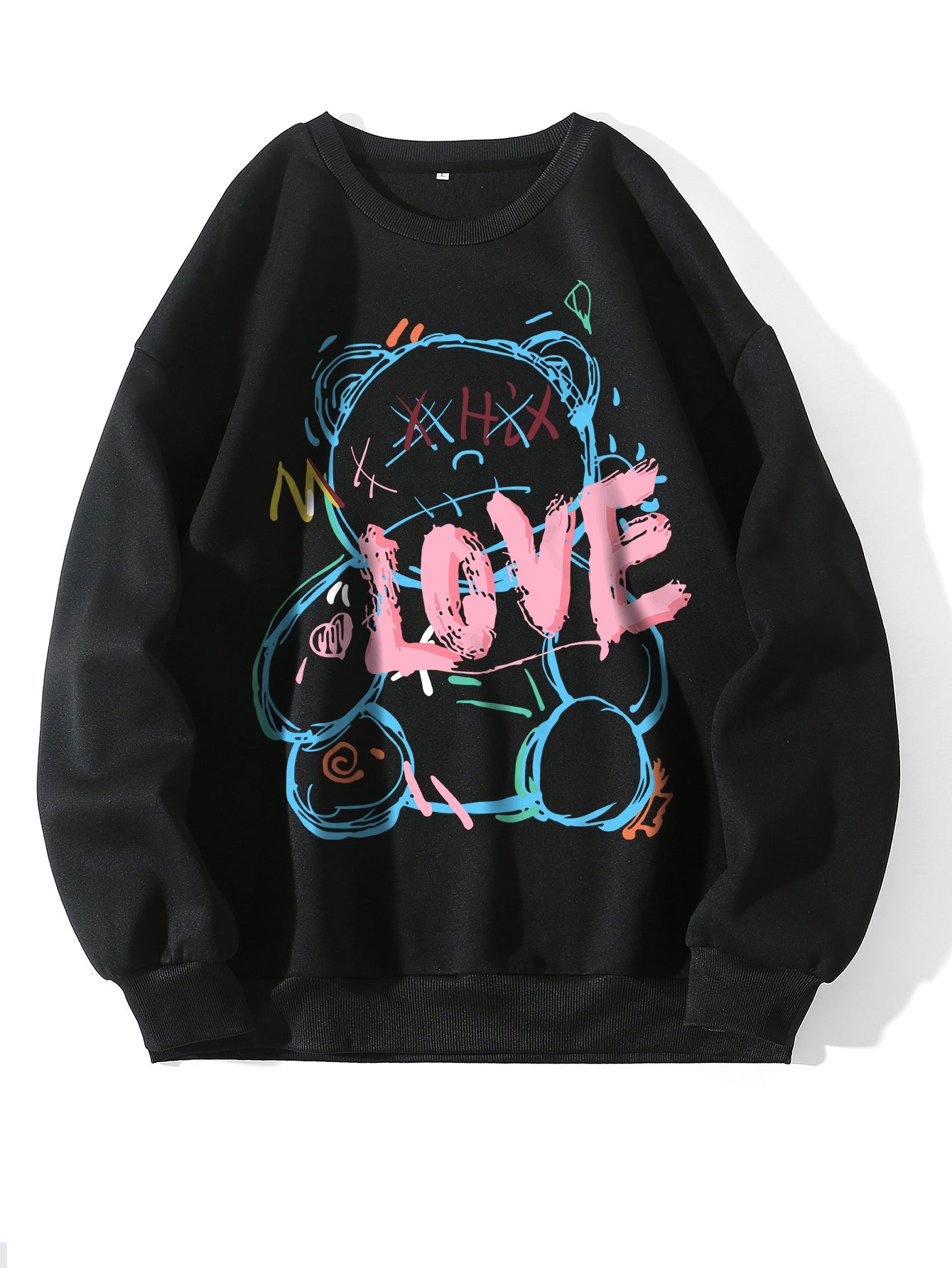 Koreanisches Urban Cartoon Fleece-Pullover-Sweatshirt