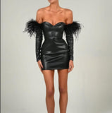 Bandeau One Shoulder Waist-Controlled Women Dress
