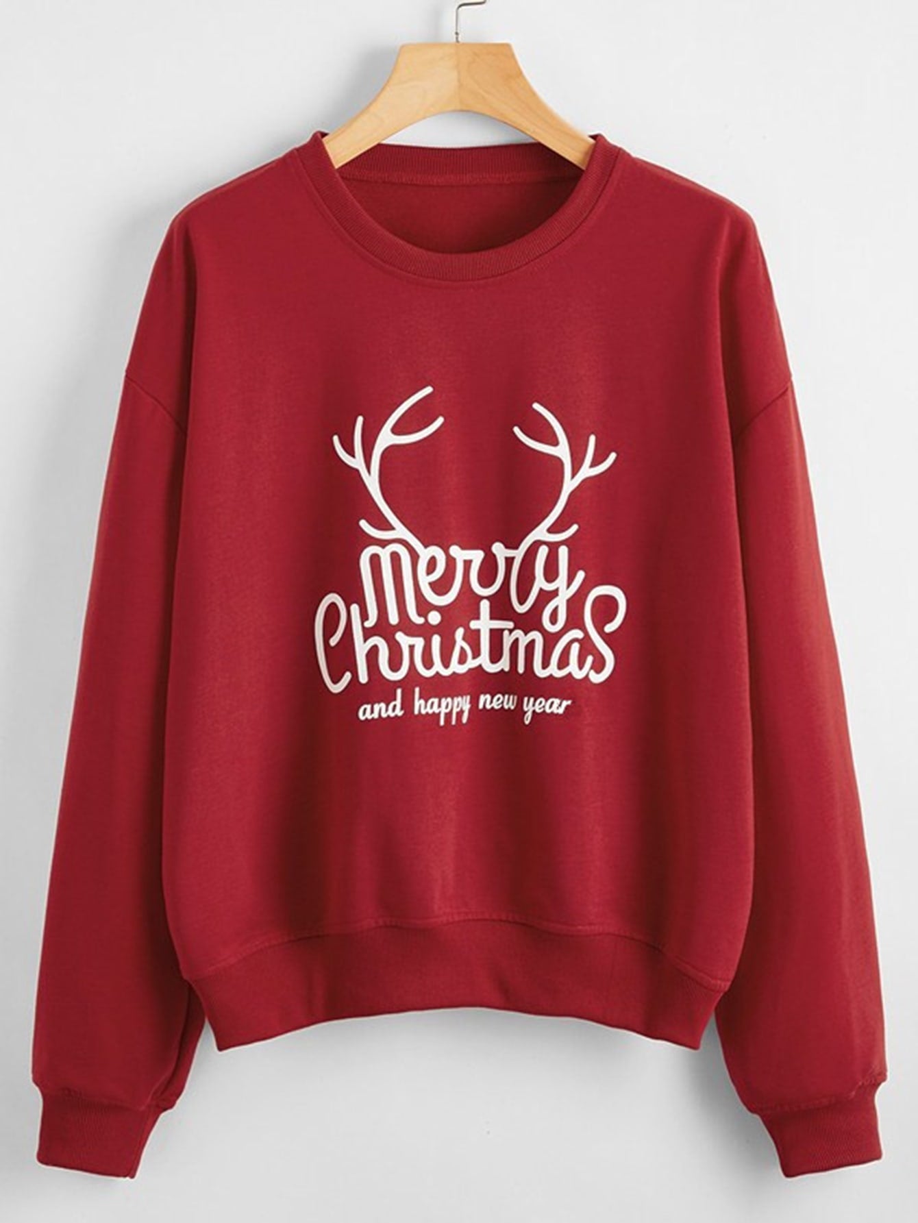 Christmas Long Sleeve Loose Girl Cartoon Printed Sweatshirt