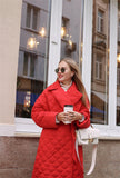 Manteau d'hiver long matelassé en coton Rhombus