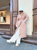 Manteau d'hiver long matelassé en coton Rhombus