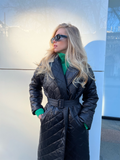 Manteau d'hiver long matelassé en coton Rhombus