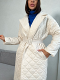 Manteau d'hiver long matelassé en coton Rhombus