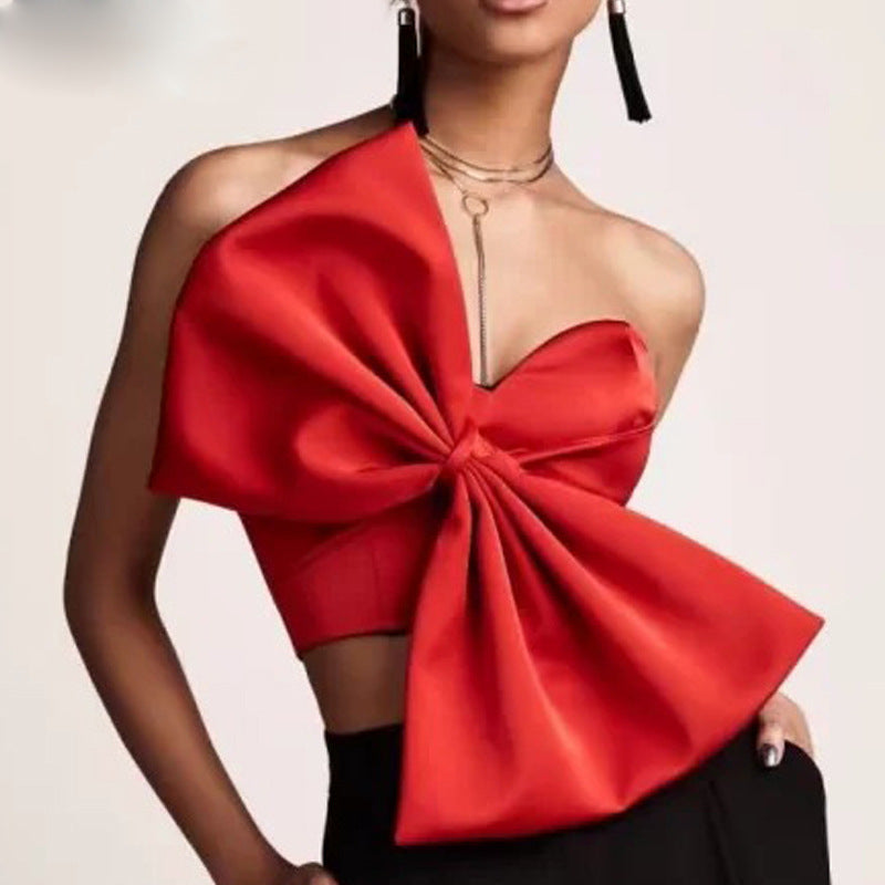 3D Bowknot Strapless Wrapped Chest Top for Women