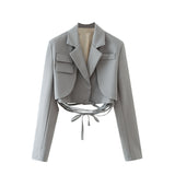 Lace Detail Short Blazer for Autumn
