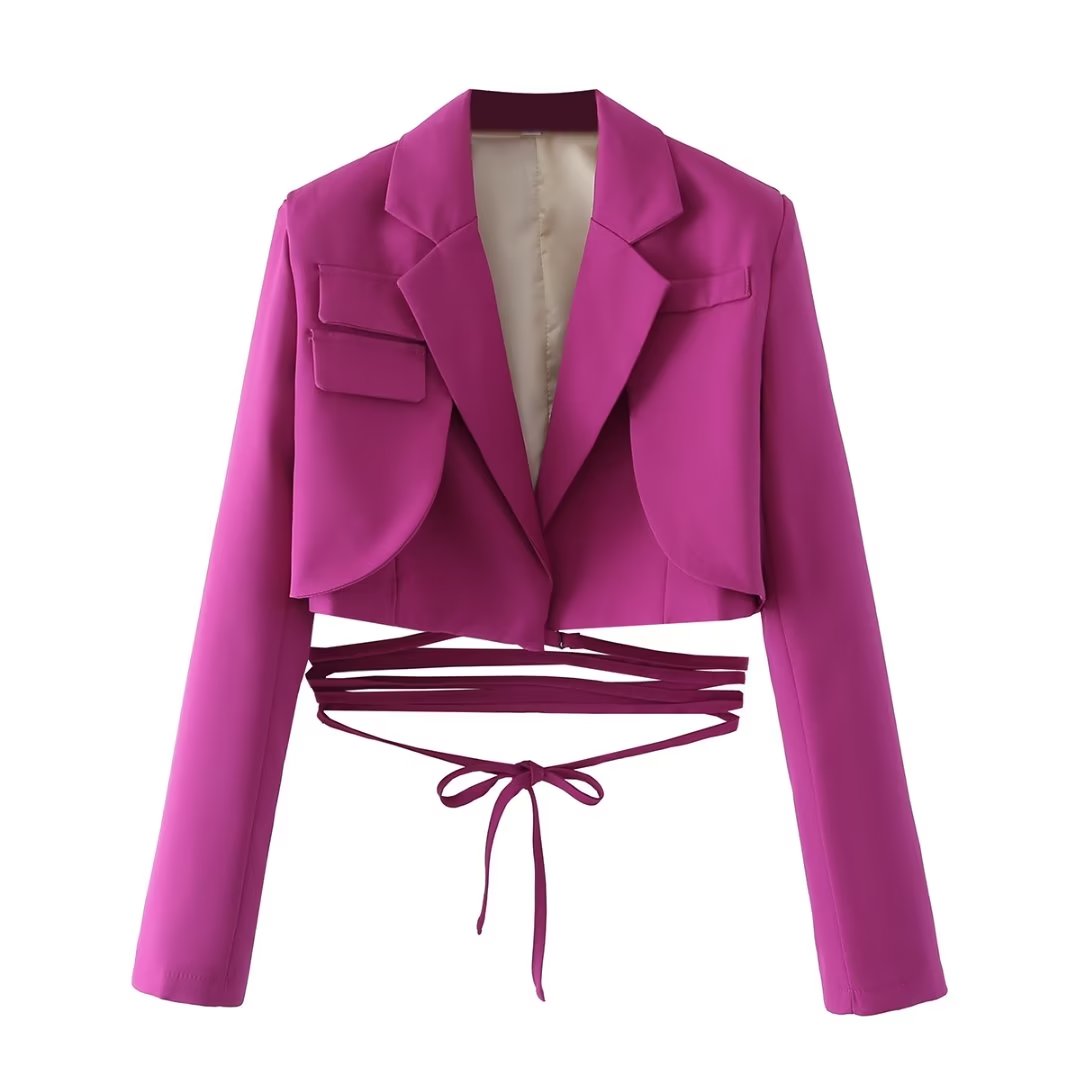 Lace Detail Short Blazer for Autumn