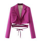 Lace Detail Short Blazer for Autumn