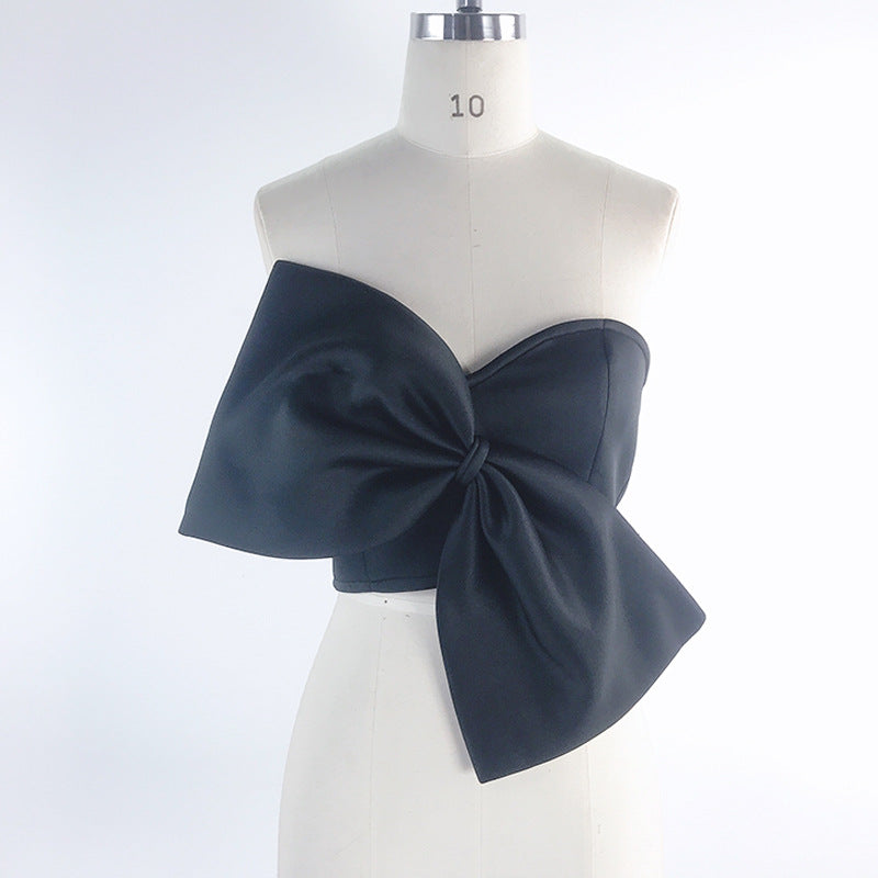 3D Bowknot Strapless Wrapped Chest Top for Women