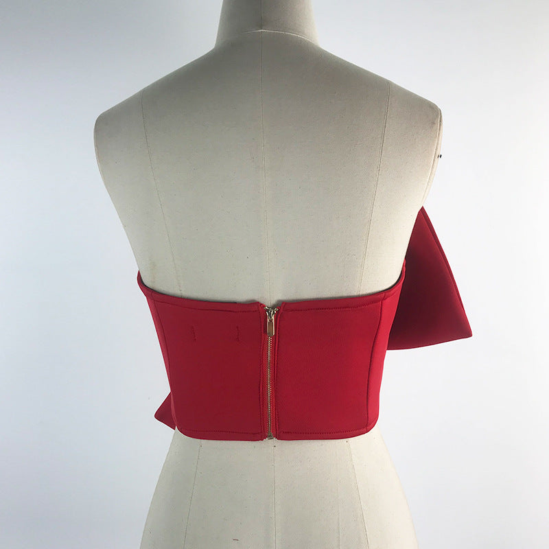 3D Bowknot Strapless Wrapped Chest Top for Women