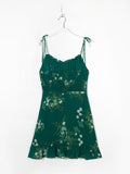 Robe courte à volants, coupe ajustée et amincissante, style pastoral
