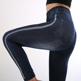 High Waist Denim Dot Ankle Leggings