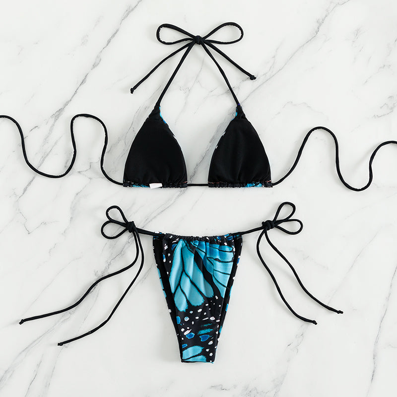 Neckholder-Bikini mit Grafikdruck