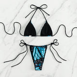 Neckholder-Bikini mit Grafikdruck