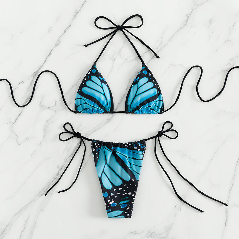 Neckholder-Bikini mit Grafikdruck