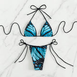 Neckholder-Bikini mit Grafikdruck