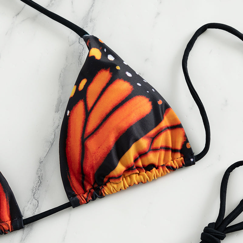 Neckholder-Bikini mit Grafikdruck