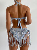 Maillot de bain bikini tube à paillettes