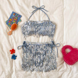 Maillot de bain bikini tube à paillettes