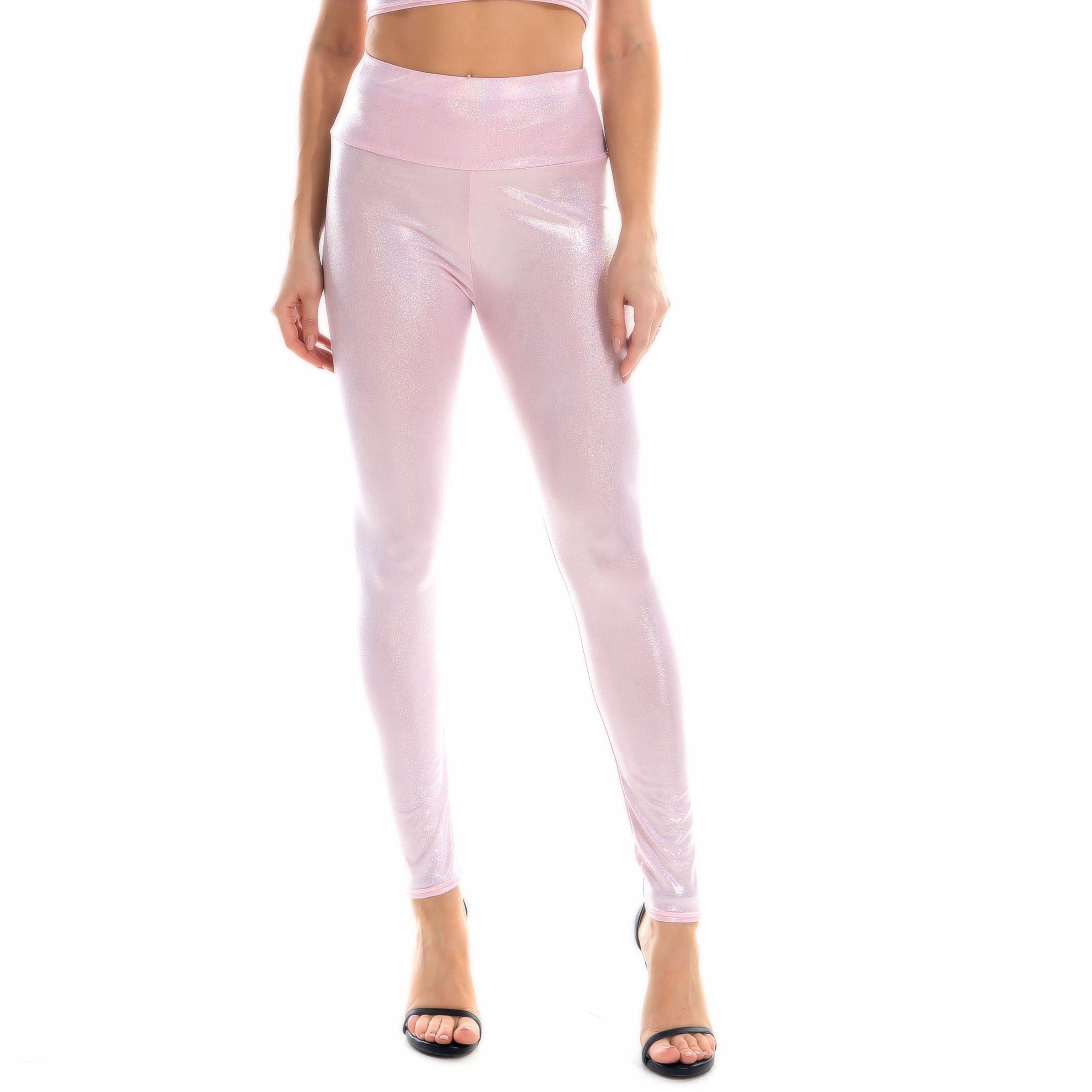 High Waist Bronzing Tights with Hip Lift