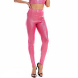 High Waist Bronzing Tights with Hip Lift