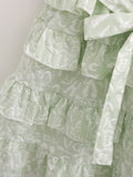 Floral Organza One Shoulder Tiered Dress