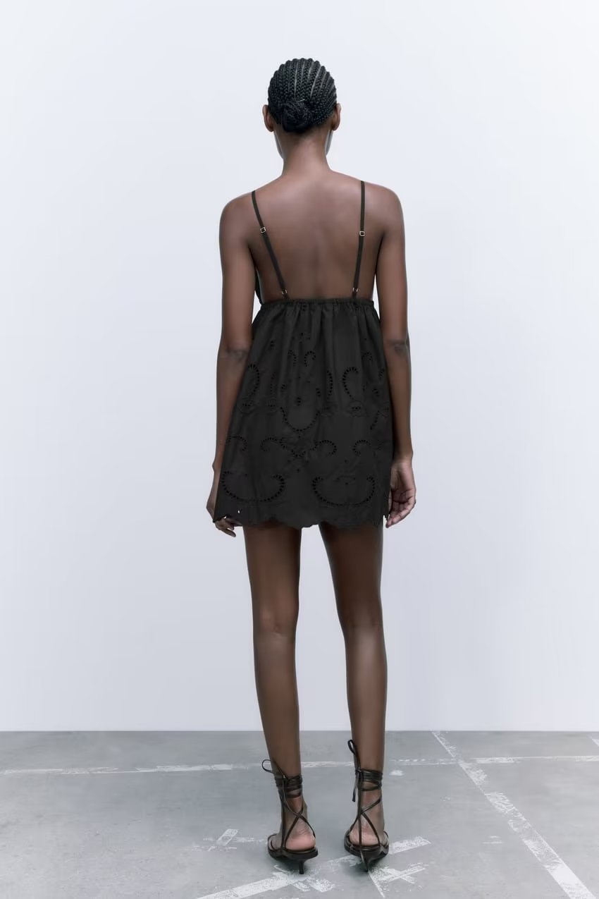 Robe camisole d'automne à découpes ajourées et dos nu, robe de vacances sexy