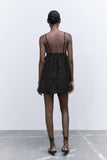 Robe camisole d'automne à découpes ajourées et dos nu, robe de vacances sexy