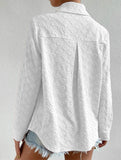 Langärmliges Jacquard-Cardigan-Oberteil mit Kragen
