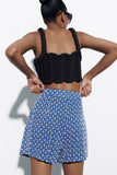 Bestickte Bermudashorts mit hoher Taille für Damen