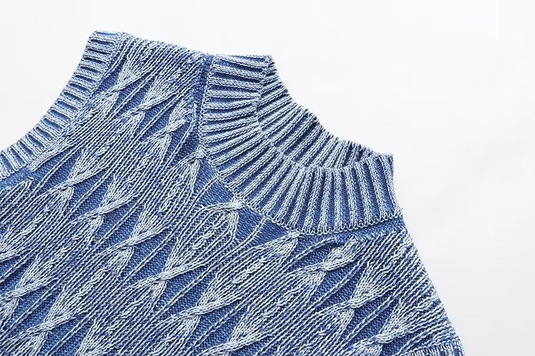 Kurzes Strickpullover-Westen-Jacken-Oberteil mit verwaschenem Distressed-Effekt für Damen