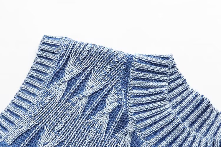 Kurzes Strickpullover-Westen-Jacken-Oberteil mit verwaschenem Distressed-Effekt für Damen