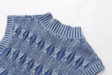 Kurzes Strickpullover-Westen-Jacken-Oberteil mit verwaschenem Distressed-Effekt für Damen