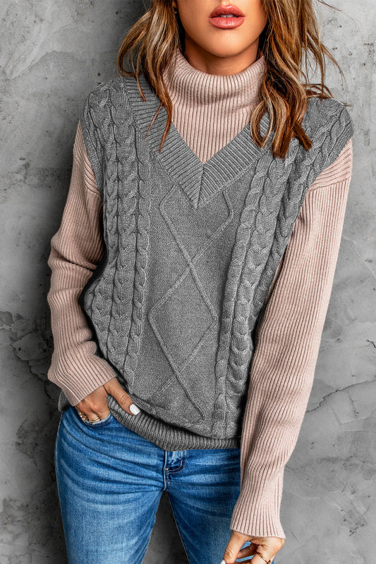 Gestrickter Pullover aus Wollmuster für Damen