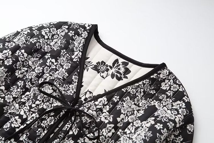 Manteau matelassé en coton à imprimé ethnique