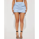 Solid Color Pleated Sports Skirt with Pockets
