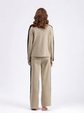 Color Contrast Sweater and Cropped Pants Set