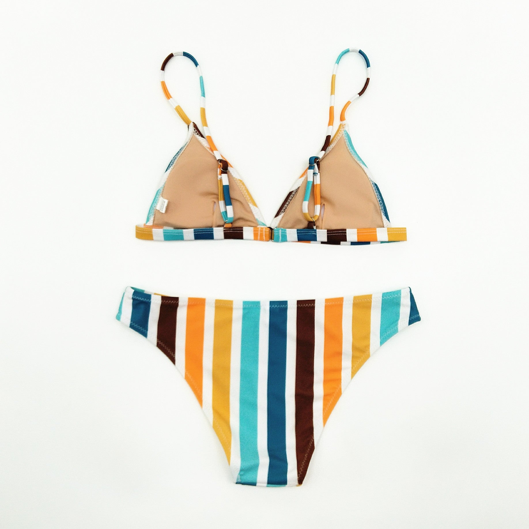 Bikini triangle à rayures arc-en-ciel