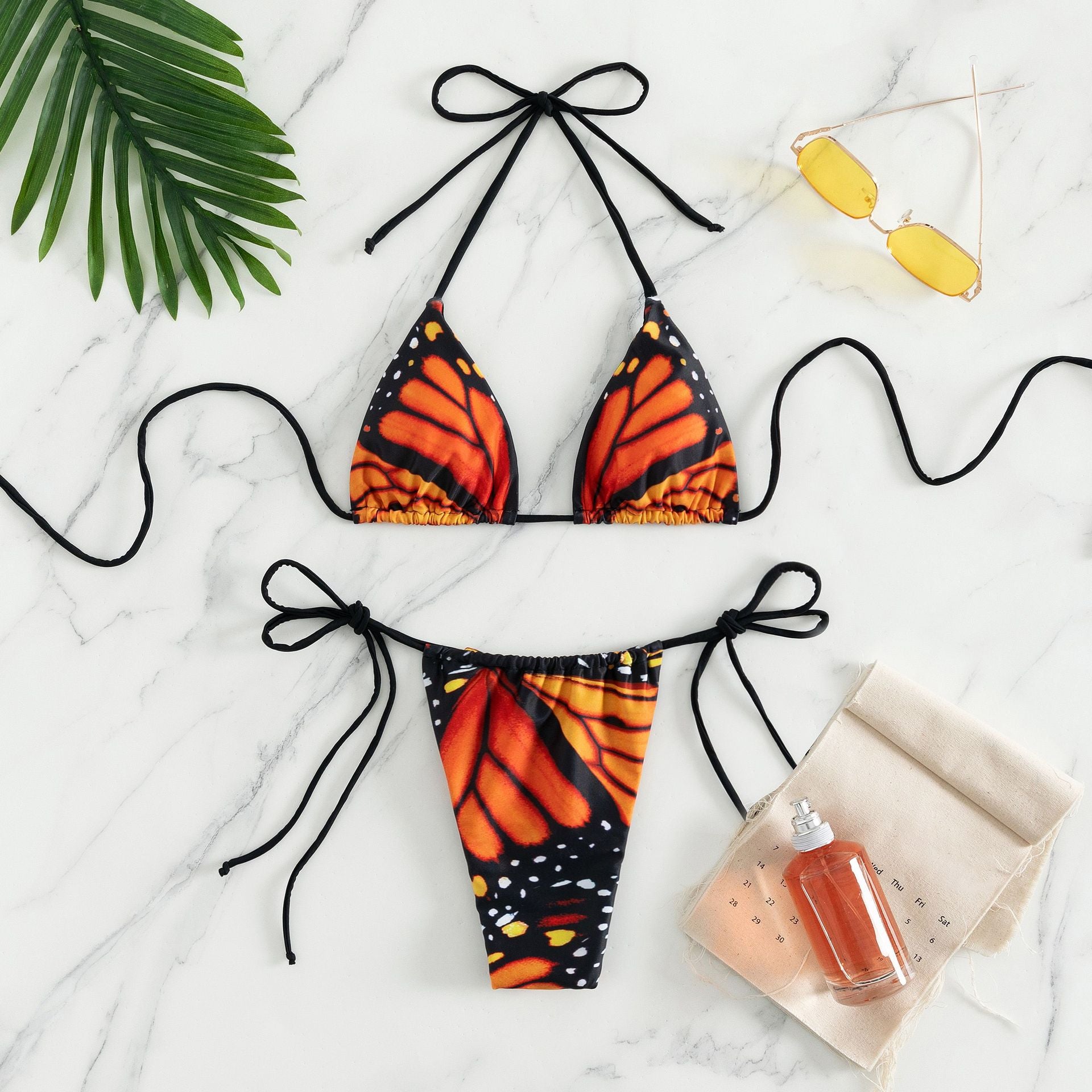 Neckholder-Bikini mit Grafikdruck