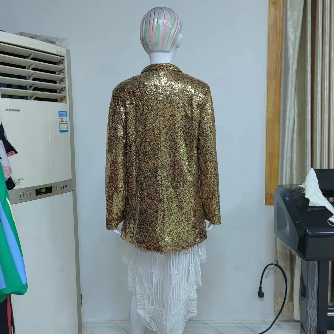 Elegant Loose Fit Sequin Blazer for Women