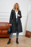 Trench-coat long à capuche imperméable