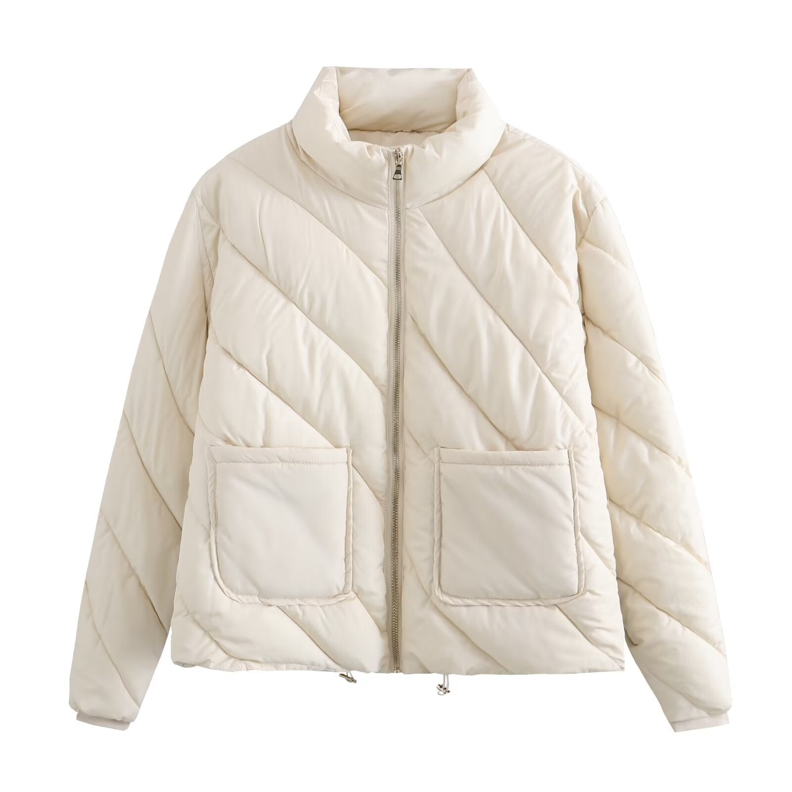 Solid Color Twill Cotton Winter Coat
