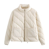 Solid Color Twill Cotton Winter Coat