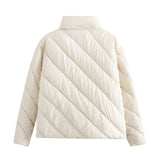 Solid Color Twill Cotton Winter Coat