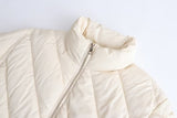 Solid Color Twill Cotton Winter Coat