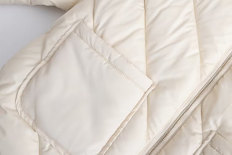 Solid Color Twill Cotton Winter Coat